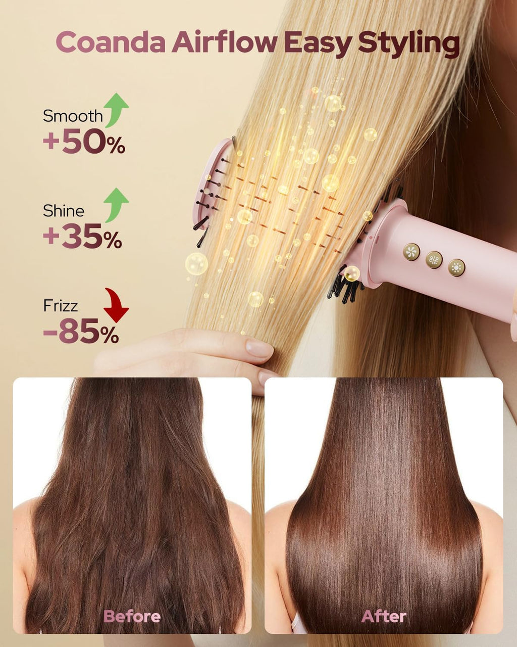 7 in 1 Hair Dryer Brush & Hair Styler, 110,000 RPM High-Speed Blow Dryer with Negative Ions for Frizz-Free Styling Fast Volumizing Curling Drying Straightening, Blow Dryer with Travel Case