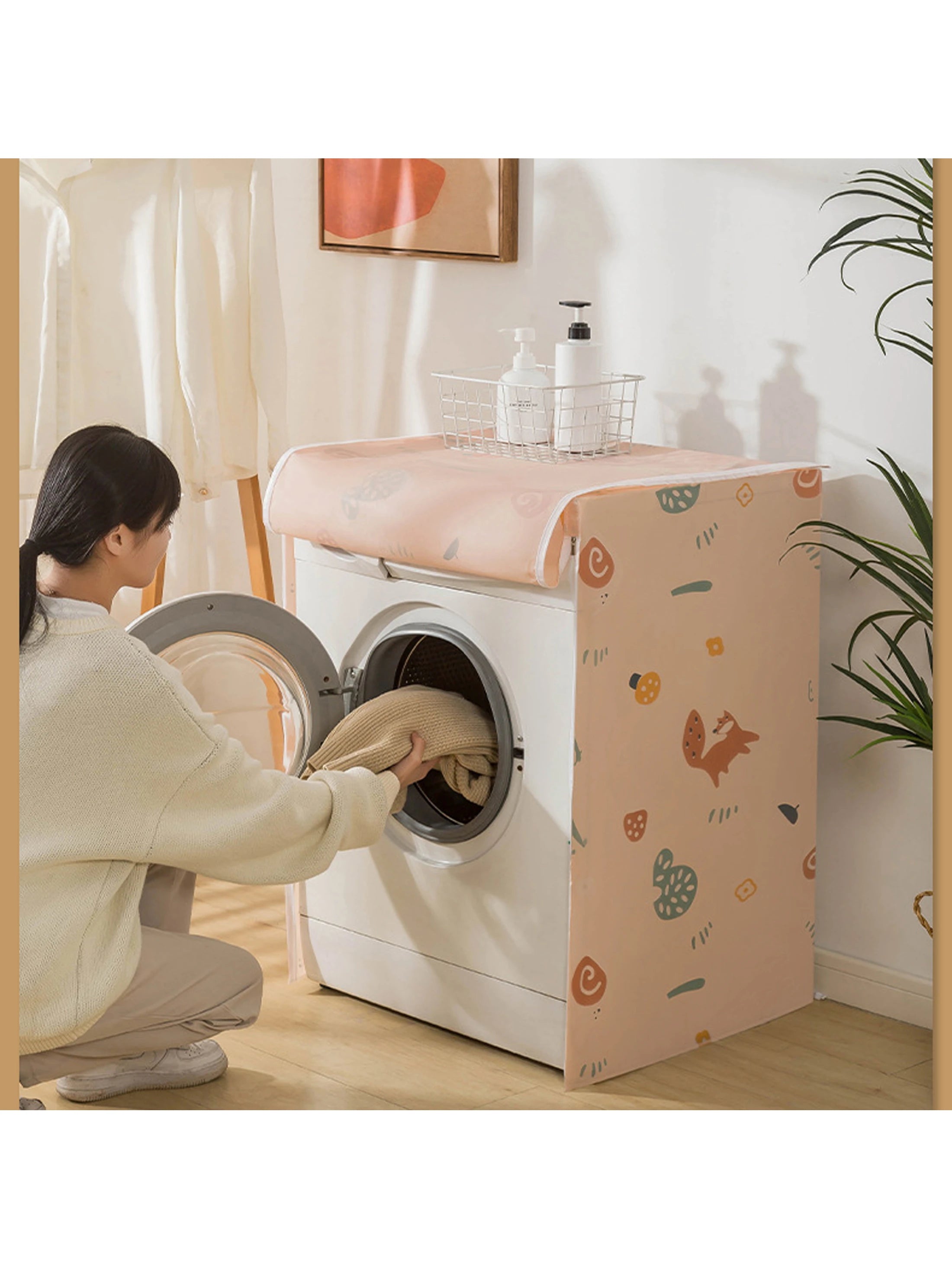 1Pc Graphic Print Washing Machine Cover