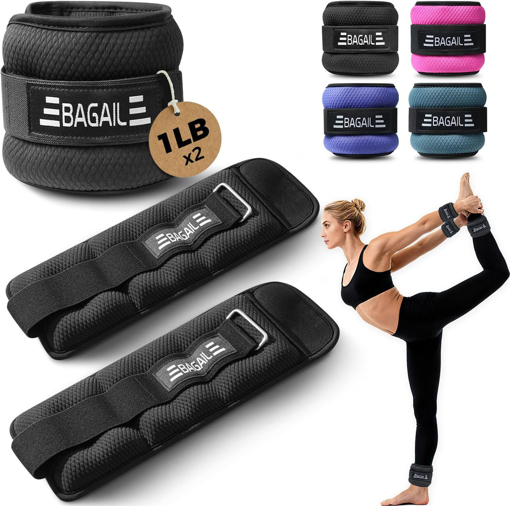 Ankle and Wrist Weights for Women & Men, 1 Pair 1/2/4/6/8/10 LBS Leg Weight with Sleek Design & Secure Fit, Arm Weighted Set for Walking, Running, Home Fitness & Physical Therapy
