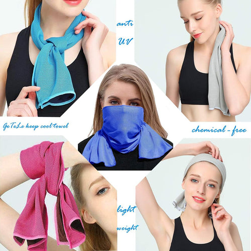 Cooling Towel 6 Pack, 36"X12" Cooling Towels for Neck and Face, Soft Microfiber Cooling Neck Wraps, Ice Sports Towel for Instant Cooling, Stay Cool for Yoga, Sport, Workout, Running, Camping, Golf