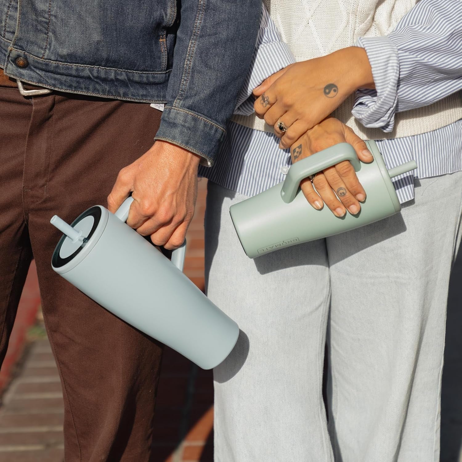 Era 40 Oz Tumbler with Handle and Straw | 100% Leakproof Insulated Water Bottle Tumbler with Lid and Flexible Softsip Straw | Made of Stainless Steel | Cup Holder Friendly | 40Oz (Dune)