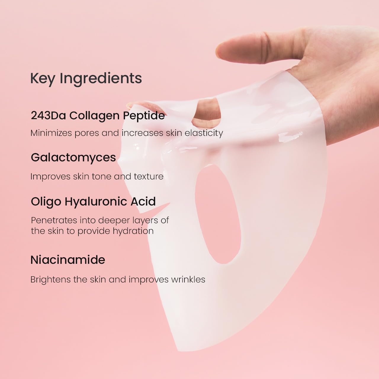 Bio-Collagen Real Deep Mask, Hydrating Overnight Hydrogel Mask, Pore Minimizing, Plumping, Elasticity Improvement, Korean Skin Care, Gifts for Women | 1.19Oz(34G) X 16Ea
