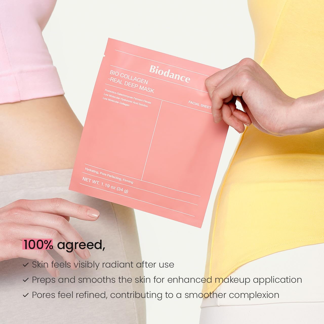 Bio-Collagen Real Deep Mask, Hydrating Overnight Hydrogel Mask, Pore Minimizing, Plumping, Elasticity Improvement, Korean Skin Care, Gifts for Women | 1.19Oz(34G) X 16Ea