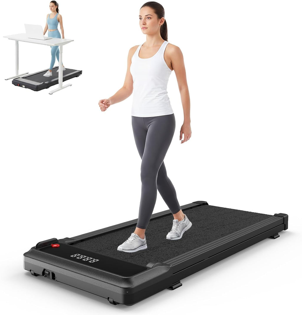 Compact Armless Treadmill, Space Saving Design for Home & Office, Quiet under Desk Walking Pad, 200 Lbs Capacity 3 in 1 Portable Walking Treadmill
