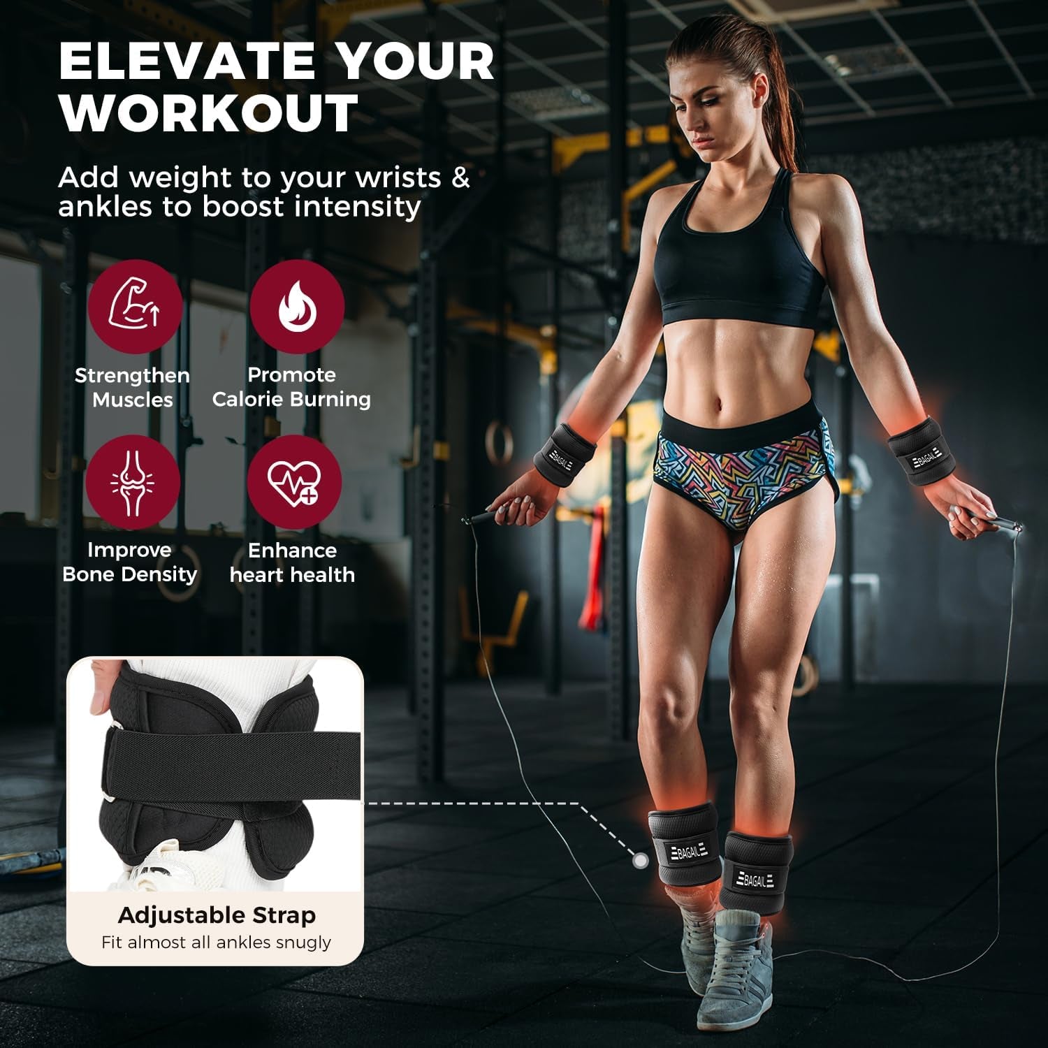 Ankle and Wrist Weights for Women & Men, 1 Pair 1/2/4/6/8/10 LBS Leg Weight with Sleek Design & Secure Fit, Arm Weighted Set for Walking, Running, Home Fitness & Physical Therapy