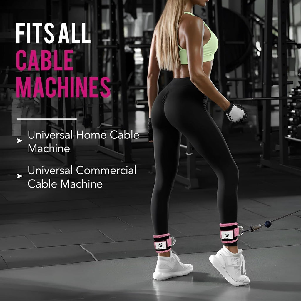 Ankle Strap for Cable Machine,Ankle Cuff for Kickbacks, Booty Hip Abductors,Glute Workouts, Leg Extensions, Curls for Men and Women, Adjustable with Double D-Rings