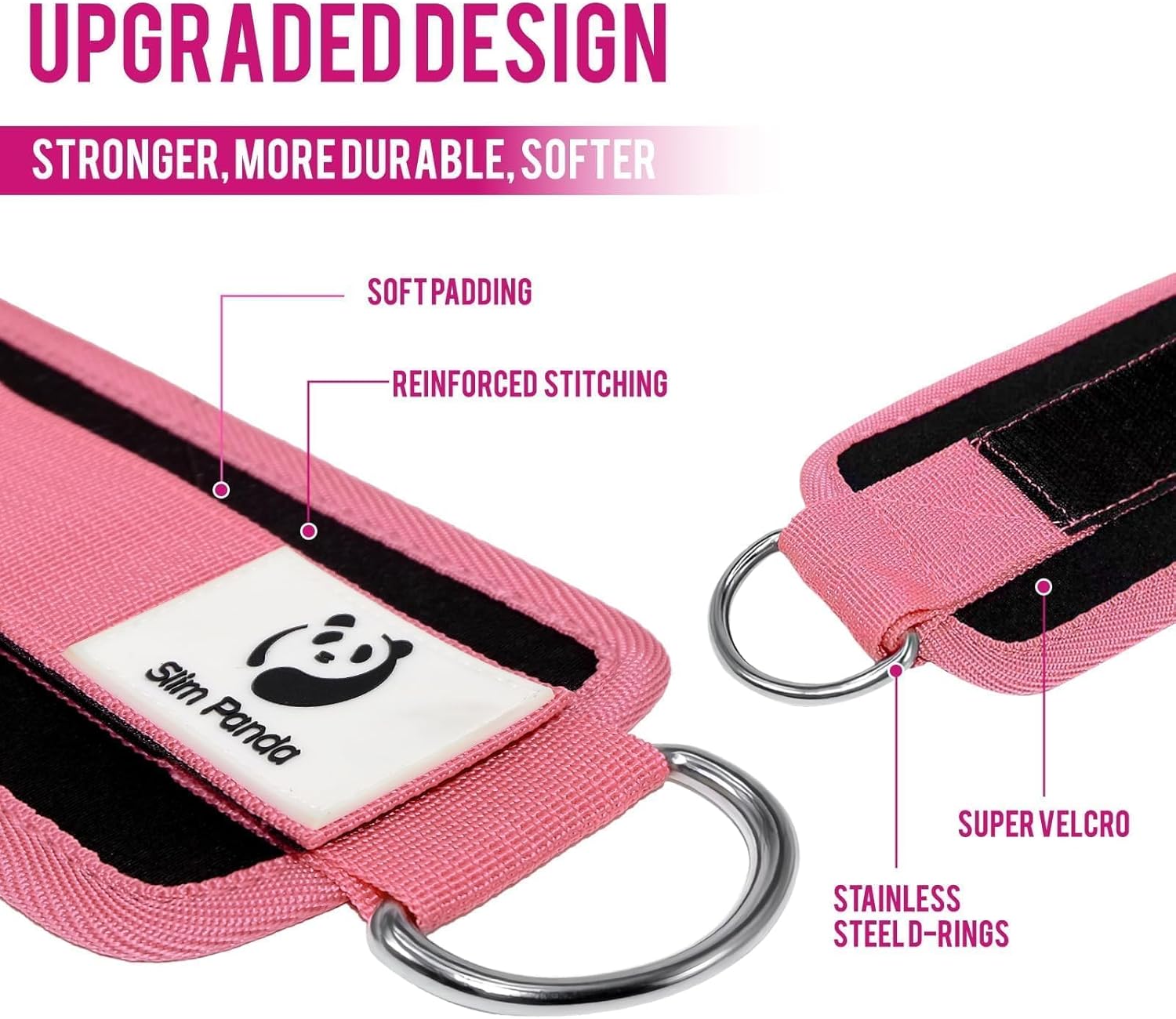 Ankle Strap for Cable Machine,Ankle Cuff for Kickbacks, Booty Hip Abductors,Glute Workouts, Leg Extensions, Curls for Men and Women, Adjustable with Double D-Rings