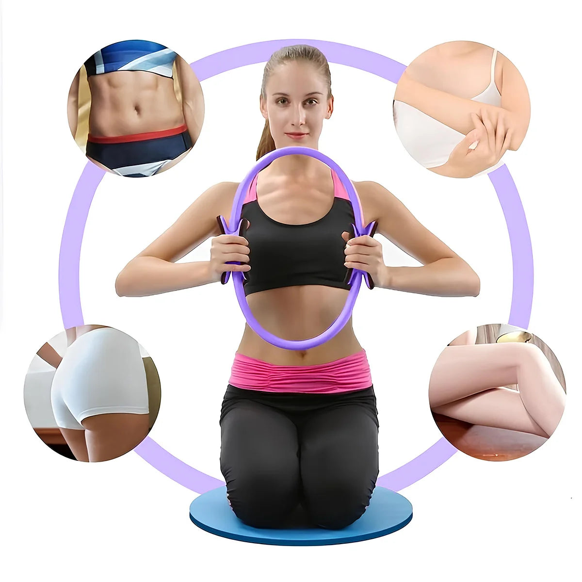 Transform Your Workout with the 5-Piece Pilates Basic Set: Fitness Ball, Elastic Stretch Belt, and More for Back Shaping and Muscle Training