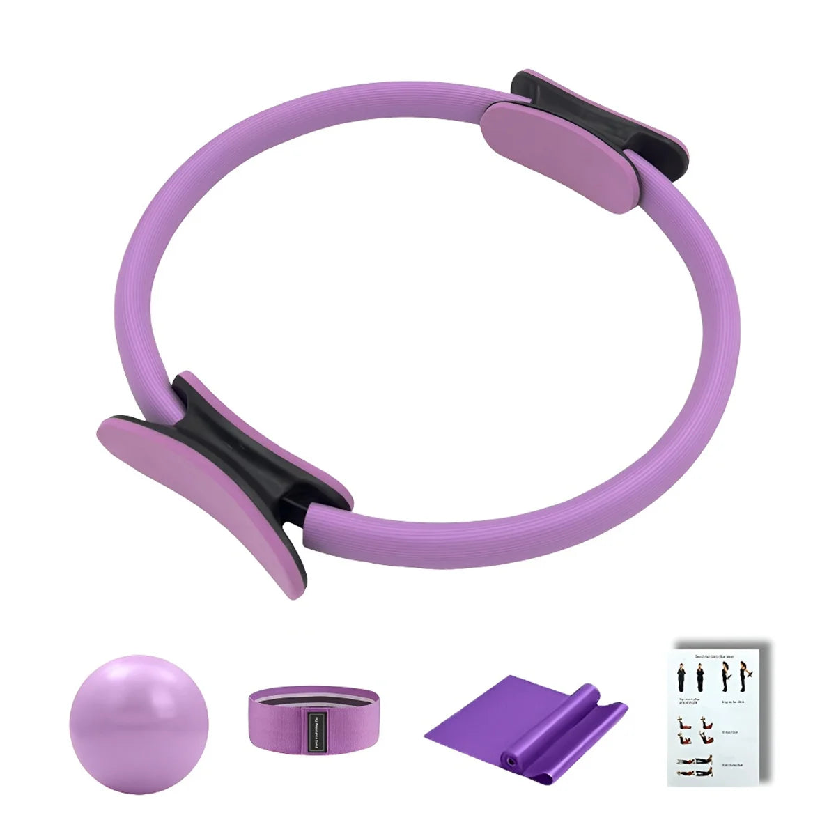 Transform Your Workout with the 5-Piece Pilates Basic Set: Fitness Ball, Elastic Stretch Belt, and More for Back Shaping and Muscle Training
