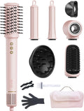 7 in 1 Hair Dryer Brush & Hair Styler, 110,000 RPM High-Speed Blow Dryer with Negative Ions for Frizz-Free Styling Fast Volumizing Curling Drying Straightening, Blow Dryer with Travel Case