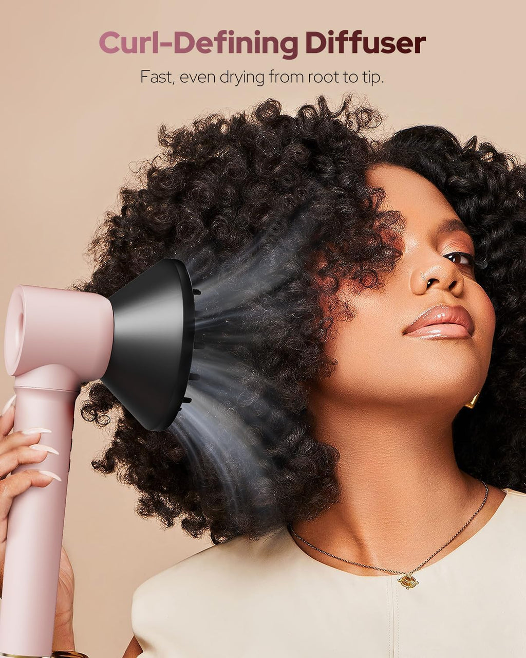 7 in 1 Hair Dryer Brush & Hair Styler, 110,000 RPM High-Speed Blow Dryer with Negative Ions for Frizz-Free Styling Fast Volumizing Curling Drying Straightening, Blow Dryer with Travel Case