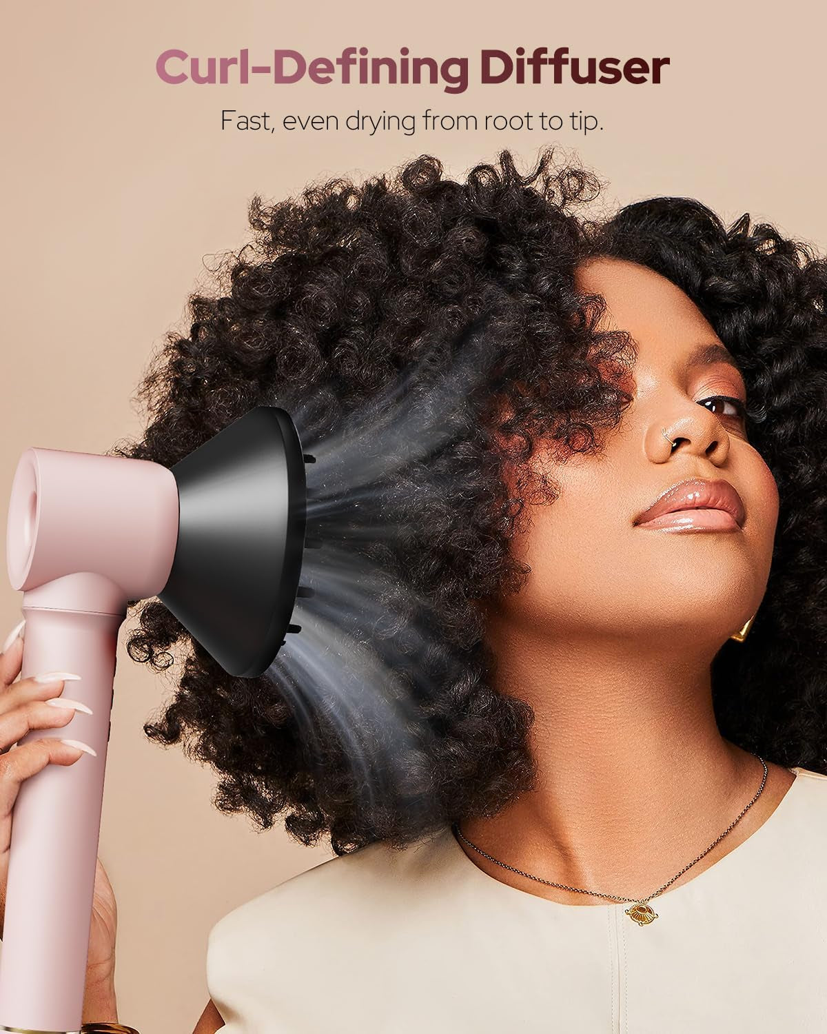 7 in 1 Hair Dryer Brush & Hair Styler, 110,000 RPM High-Speed Blow Dryer with Negative Ions for Frizz-Free Styling Fast Volumizing Curling Drying Straightening, Blow Dryer with Travel Case